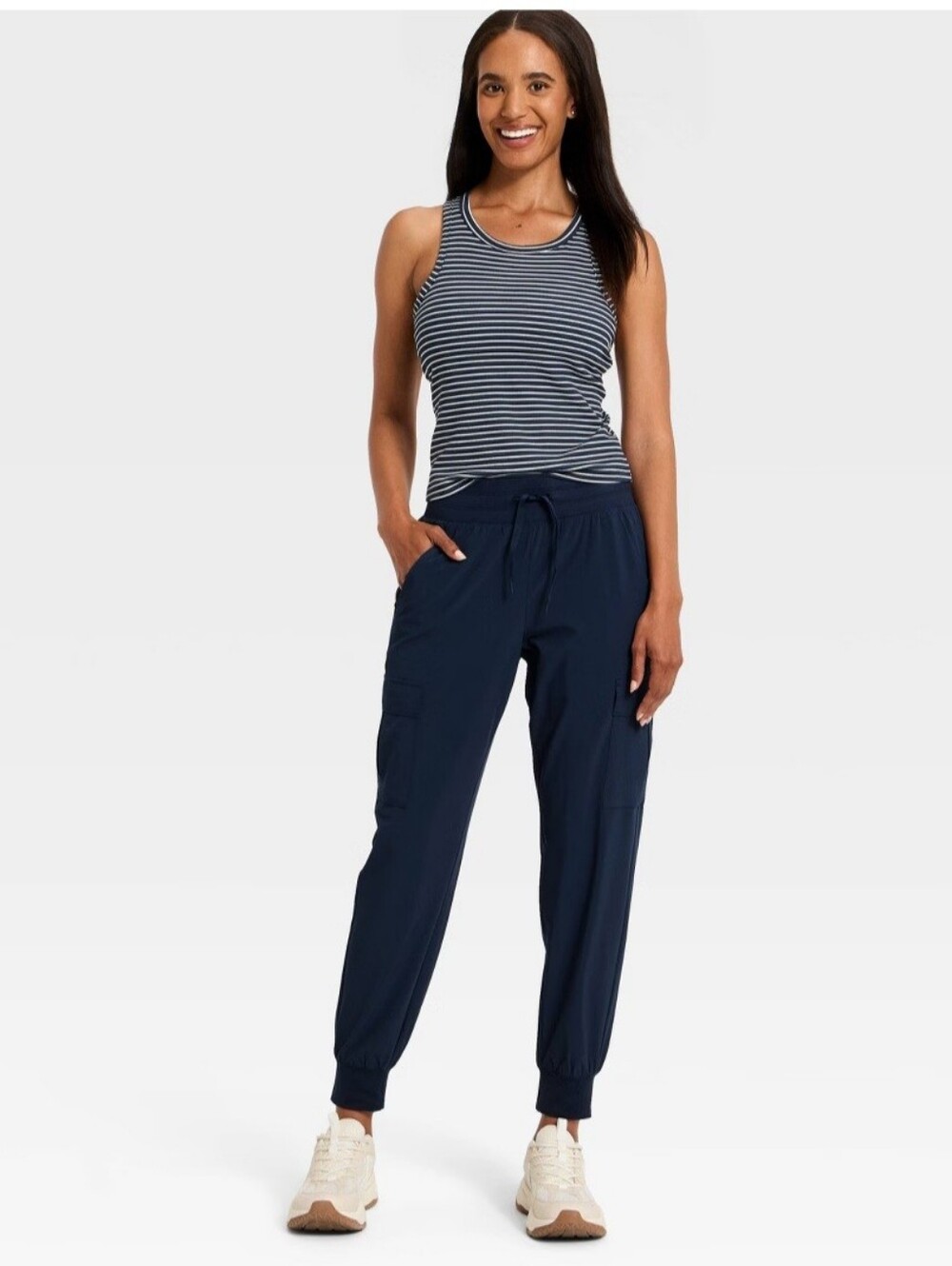 Women's Active Light Mid-Rise Jogger Pants - All In Motion Navy Blue S - Picture 3 of 3
